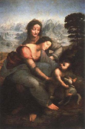 LEONARDO da Vinci virgin and child with st.anne oil painting picture